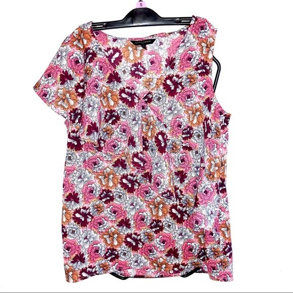 Banana Republic One Shoulder Ruffle Sleeve Floral Blouse Size Small - Picture 2 of 6